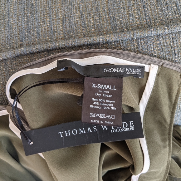 NWT Thomas Wylde Bramble Army Green Shift Dress Sz XS - Picture 5 of 7